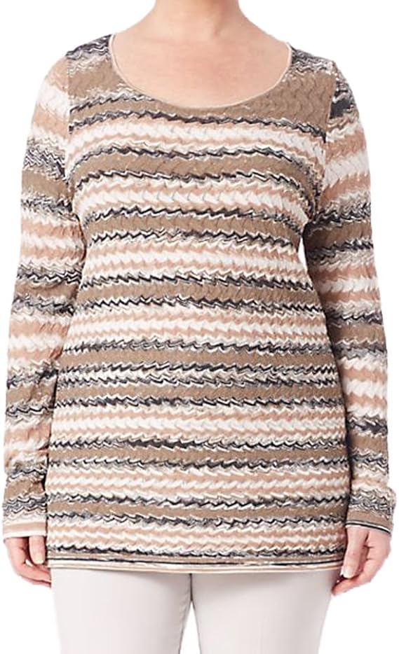 Marina Rinaldi Women's AVO Textured Print Sweater Multicolor