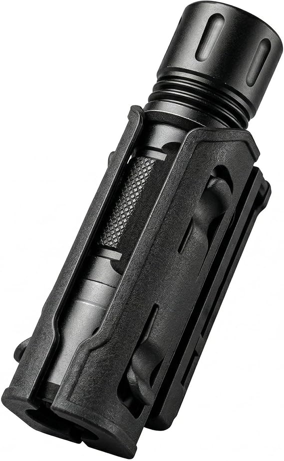 Tactical Flashlight Holster, 360 Degrees Rotating Quick Draw Tactical Flashlight Holder