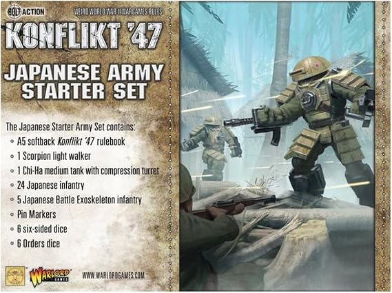 Warlord Games Konflict '47 Japanese Army Starter Set 1:56 Military Table Top Wargaming Plastic Model Kit 451511201