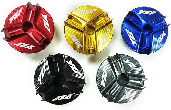 Gold Motorcycle Aluminum CNC Engine Oil Filler Plug Fill Cap Plug Screw Compatible With Yamaha YZF R6 1999-2016 YZF R3 R25 2015-2019 YZF R1M 2015 R1 LE 2002-2012 R1 1998-2015