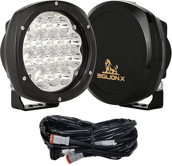BIGLION.X 5Inch 160W Round Led Driving Lights Off Road Spot Lights Offroad | Driving Light Bar 18800LM with Wiring Harness Waterproof IP69K 12V 24V for Pickup Trucks ATV UTV SUV