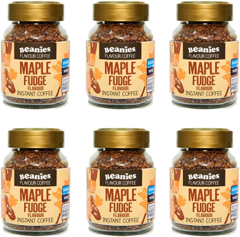 Beanies Flavoured Instant Coffee Jars: 6 x Maple Fudge 6 x 50g