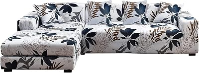 Luxury Thick Sofa Covers,Sectional Couch Covers,L-Shaped Sofa Slipcover - with Elastic Bottom 1234 Seater Slipcover Corner Sofa Furniture Protectors for Living Room Kids-3 2seater and 4seater 2pc