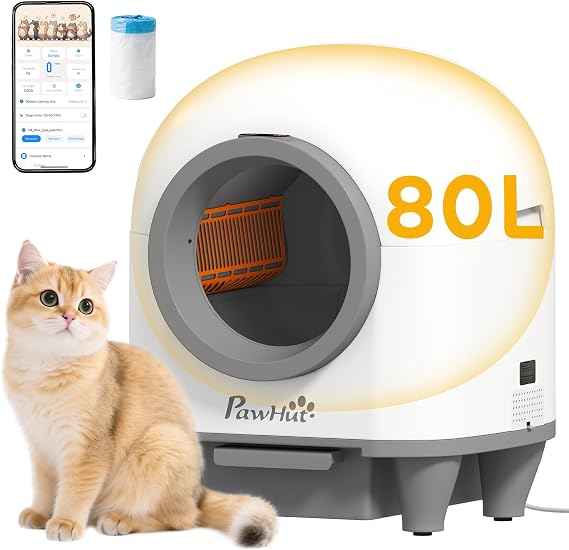 PawHut Self Cleaning Cat Litter Tray 80L Extra Large for Multiple Kittens