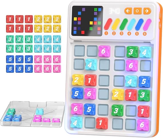 Electronic Sudoku Board Game with LED Screen, 3,500 Levels for Kids 3+ | Includes 4x4 and 6x6 Sudoku puzzles for kids and adults; portable design makes brain training easy at home or on trips.
