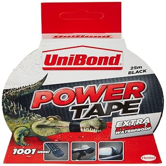 Unibond 1668019 Extra Strong Power Tape/Temperature Resistant and Waterproof/Adhesive Tape in Black / 25m