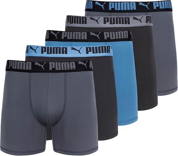 PUMA Men's 5 Pack Performance Boxer Briefs Boxer Briefs (pack of 5)