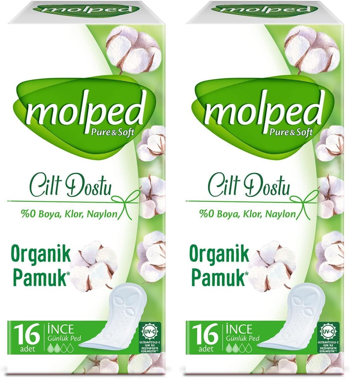 Molped P&S Daily Pad Light Single 16 Pieces 2 packs