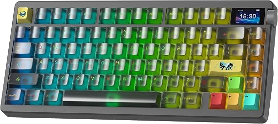 Aula Nova75 Mekanik RGB Klavye TKL Dream Sakura Switch Tri Mode Kablosuz Makrolu Hot Swap Gaming Oyuncu Klavyesi Siyah