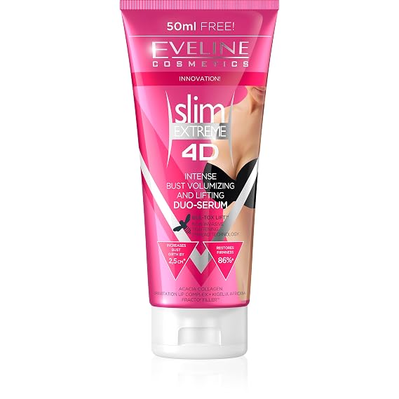 Eveline Cosmetics Slim Extreme 4D Intensive Bust Enhancement & Firming Serum with BEE-TOX LIFTTM, Breast Firming, Anti-Aging & Cellulite Reduction