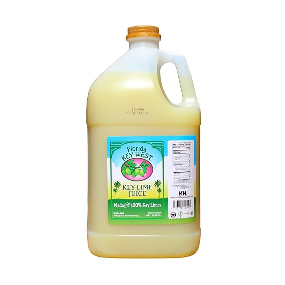 Florida Key West Authentic Key Lime Juice - 1 Gal, Bold Flavor, 100% Key Lime, Professional Use