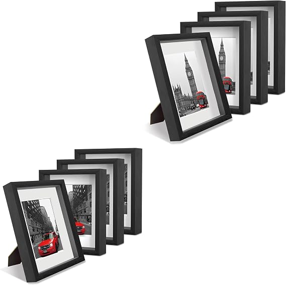 Shadow Box Picture Frames: Black Shadow Boxes Display Cases Bundles of 4pcs 8"x10", 4pcs 11"x14" Shadowbox