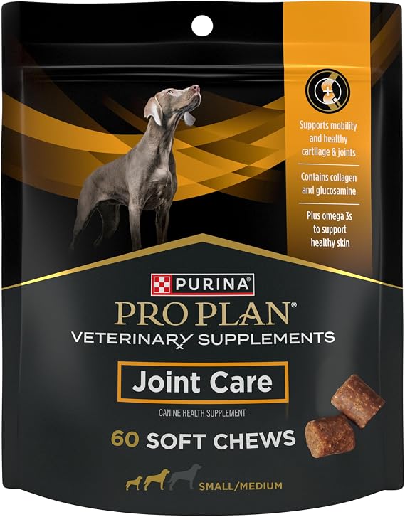 Purina Pro Plan Veterinary Small Breed Dog Joint Care Supplement with Glucosamine, Chondroitin, and Collagen to Support Hip and Joint Health 60ct Pouch