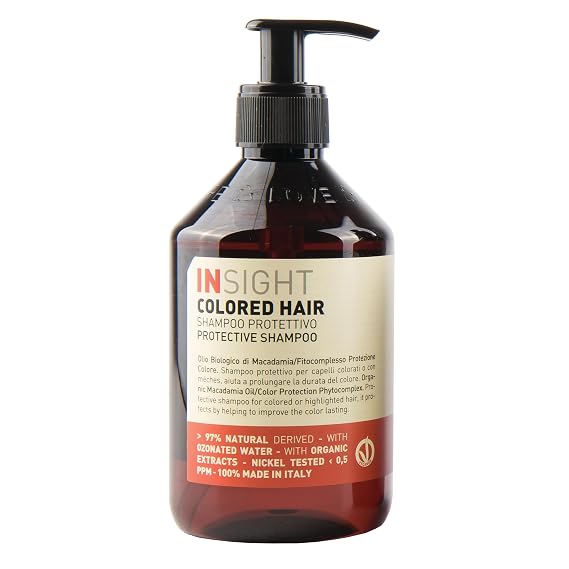 Insight Colored Hair Protective Shampoo with Color-Preserving Phytocomplex & Organic Macadamia Extract for Intense Nourishment & Vibrance, 13.5 Fl. Oz. / 400 mL