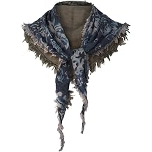 CosInStyle Women Vintage Cotton Triangle Scarf Floral Print Raw Fringe Edge, Cottagecore Retro Hair Bandana Neck Scarf