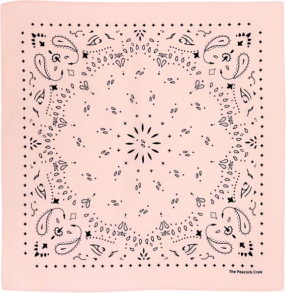 The Peacock Crew Premium Soft Cotton Designer Bandana for Men and Women 22x22 in