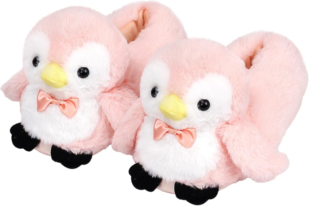 Cute Women Animal Slippers Fluffy Warm Plush House Shoes