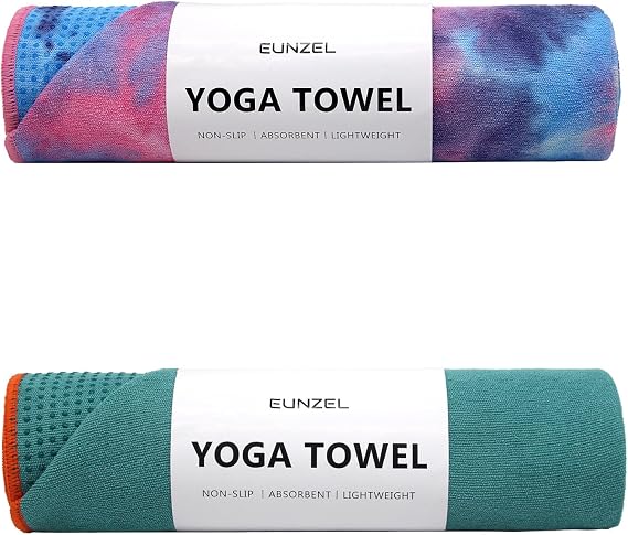 Yoga Towel Purple & Blue/Pink | Yoga Towel Dark Cyan/Orange (Bundle)