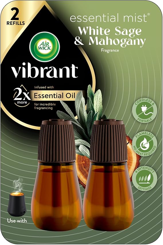 AIR WICK Essential Mist Twin Refill White Sage & Mahogany (2x.67) oz.
