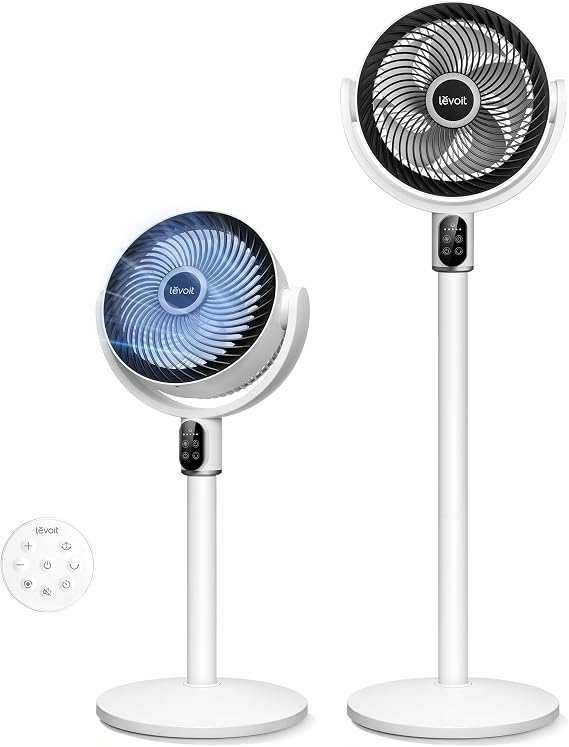 Levoit Standing Fan for Bedroom, 2-in-1 Pedestal & Tabletop Oscillating Fan