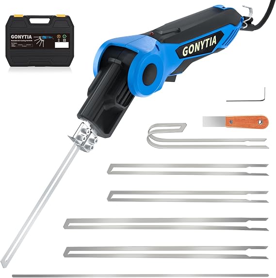 250W AC Rotatable Electric Hot Knife, 6 Blades Foam Cutter Cutting Tool Kit, Full-Body Air Cooling System Foam Cutter with Heavy-Duty Case for EPP, EPS, XPS, EVA, EPE, PU, KT Board, Sponge