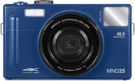 Minolta MND25 48MP Autofocus Camera, 4K Video, 16X Zoom (Blue)