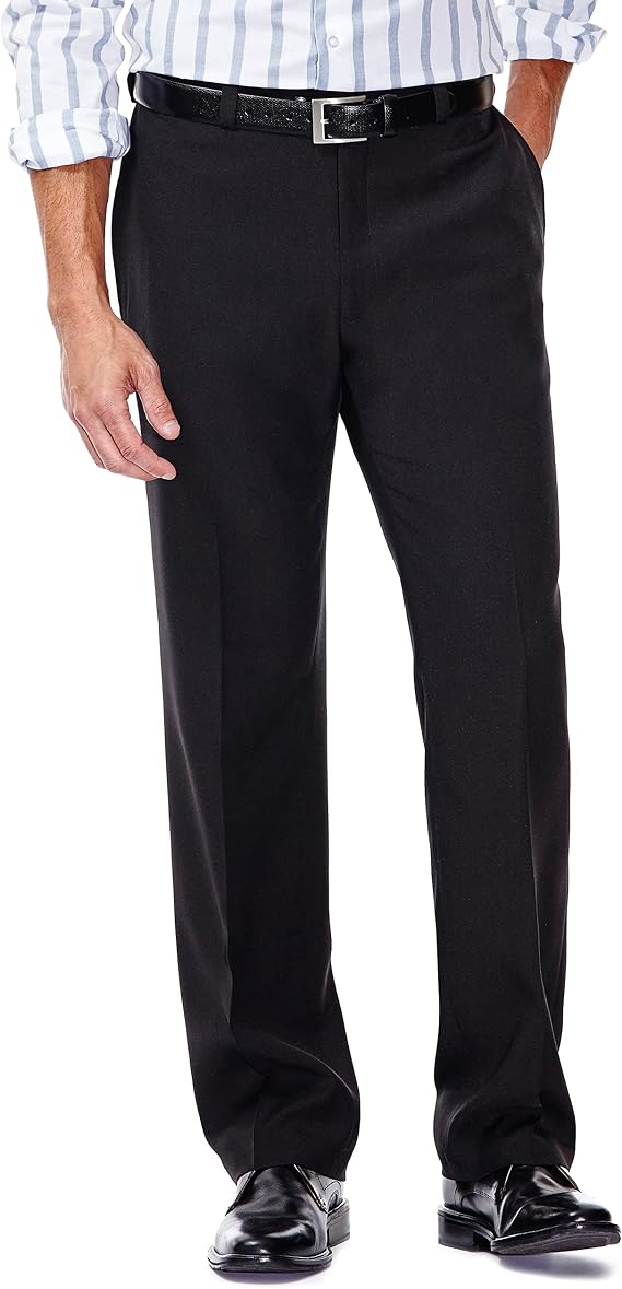 Haggar Men's E-CLO Repreve Stria Flat Front Dress Pant