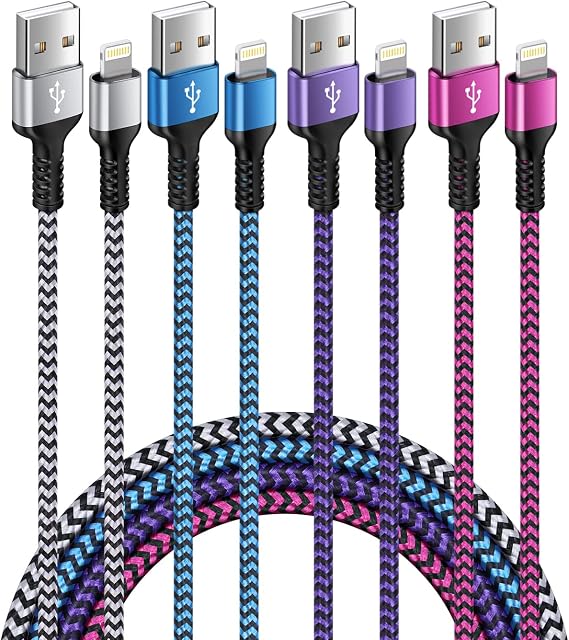 iPhone Charger Cord, [6ft/4-Pack] Lightning Cable USB Fast Charging Wire