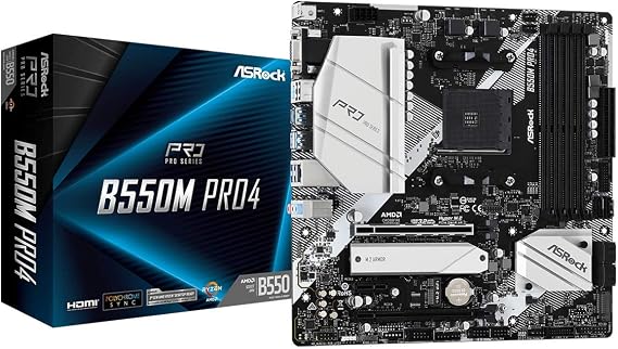 ASRock B550M PRO4 Supports 3rd Gen AMD AM4 RyzenTM / Future AMD RyzenTM Processors Motherboard