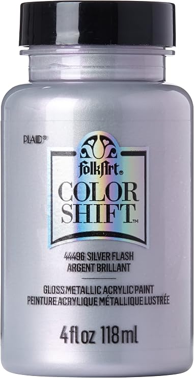 FolkArt 44496 Color Shift Metallic Paint, 4 Fl Oz, Silver