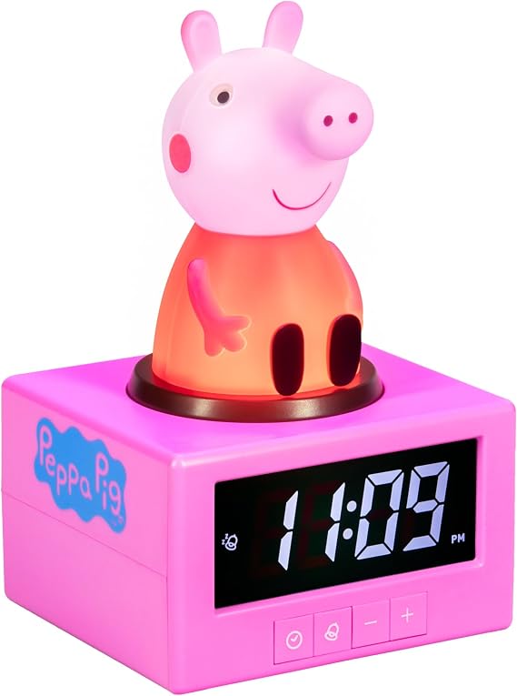 Peppa Pig Figure Alarm Clock - Officially Licensed, Kids Bedroom Night Light, Accessories & Decor | Paladone