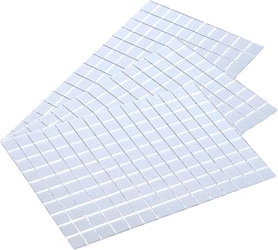 7500Pcs 50 Sheets Small Silver Self-Adhesive Mirror Mosaic Tiles Mirror Tiling Party DIY Decor 10mm x 10mm