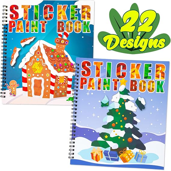2PCS Christmas Stickers Books Crafts for Kids