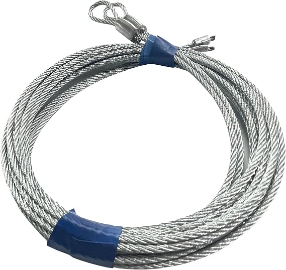Garage Door Cables Assembly for 7 ft Door 8 ft 6 inch Long, 1/8" Thick, 77 Strands (2-Pack) Cable Replacement for Garage Door Torsion Spring Cable Drum Corrosion-Resistant, Rust-Proof Wire
