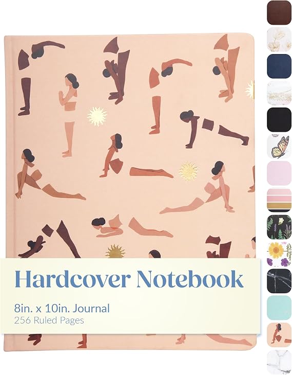 WORLD TRAVELER Large Lined Journal Notebook 256 Ruled White & Ivory Pages | Lay-Flat Binding, Gilded Page Edges Resist Wear, Reinforced Square Corners, Bleed-Resistant Smooth Paper