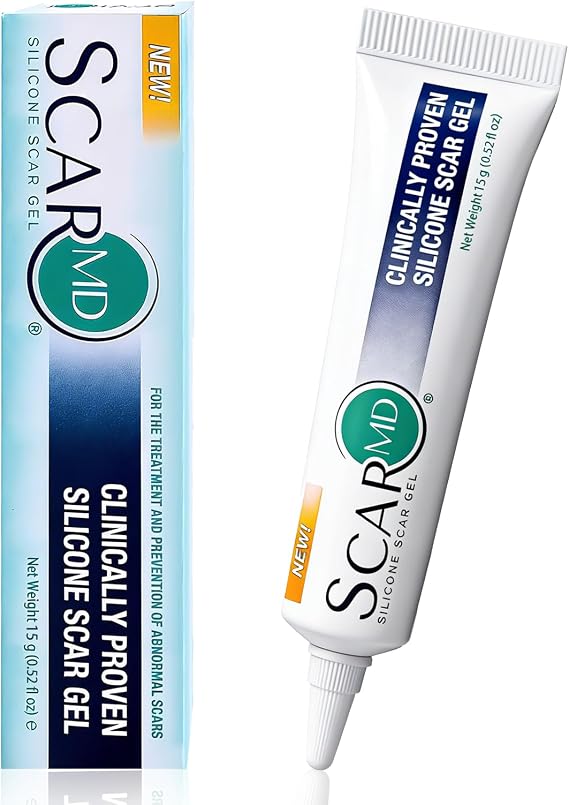 ScarMD Silicone Scar Gel - 15g - Scar Cream, Scar Removal for Acne, Surgery, C-Section & Stretch Marks - Natural Occurring Silicones & Vitamin E Scar Treatment, Scar Removal Cream Reduce Discomfort