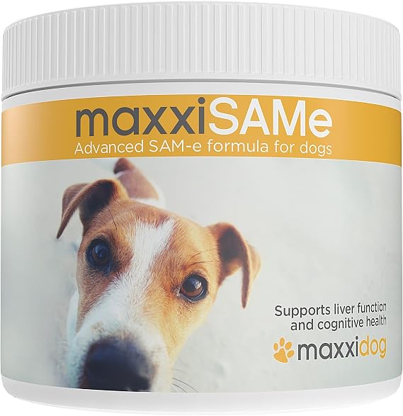 maxxipaws maxxiSAMe SAM-e for Dogs, Liver & Cognitive Support Powder 5.3 oz | Promotes hepatic function, mental sharpness, mood, energy & healthy ageing with SAMe, artichoke & B vitamins