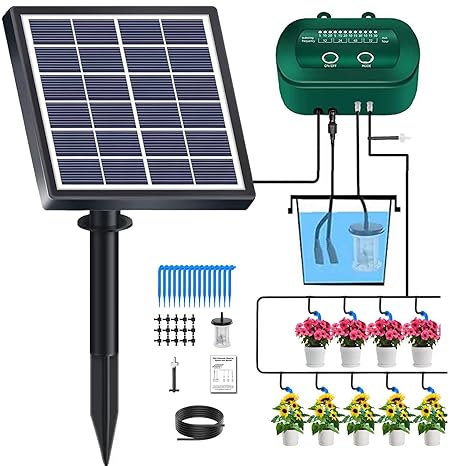 Lewisia Solar Automatic Drip Irrigation Kit with Automatic Watering System