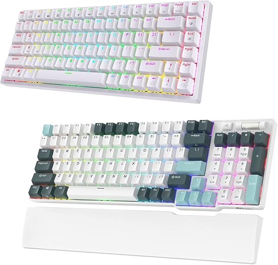 RK ROYAL KLUDGE RK96 LMT Camp Green & RK84 RGB Red Switch White Bundle