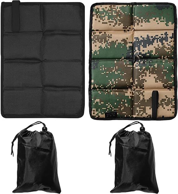 2 Pcs Folding Sit Mat and Sit Pad Set with Storage Bags, Camping Floor Mat and Landing Mat for Fishing, Hiking Seat Pad and Foil Camping Mat, Unhooking Mats for Fishing and Roll Mat Camping