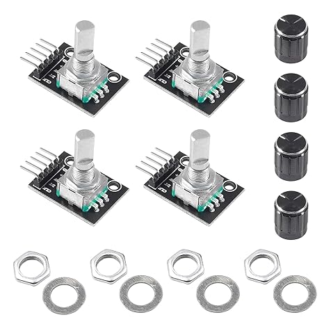 Rotary Encoder Module, Rotary Encoder Code Switch, 360 Degree Switch Encoders, Coding Encoding Module, Brick Sensor Development Board, Suitable for Automotive Electronics, 4 Pieces
