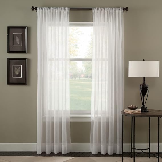 Curtainworks Trinity Crinkle Voile Sheer Curtain Panel, 51 by 84", Winter
