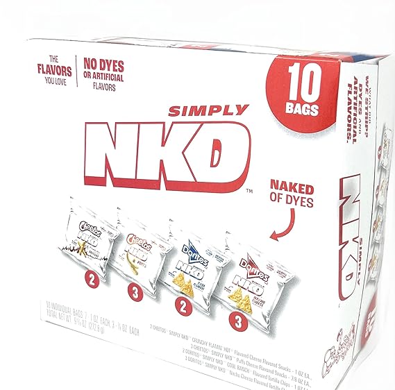 Simply NKD Chips Variety Snack Pack - No Dyes No Artificial Flavors - Doritos & Cheetos - 10 bags