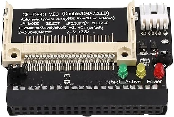 CF to IDE Adapter, 40-Pin Female Interface Converter for Compact Flash Cards, Compatible with Type I, Type II & Micro-Compact Flash, IDE Hard Drive Converter with Silent Operation