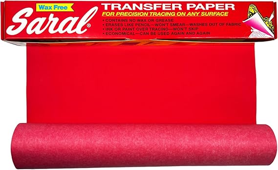 RED SARAL Wax-Free Transfer (Tracing) Paper for Precision Tracing on Any Surface-12 inches x 12 Foot roll