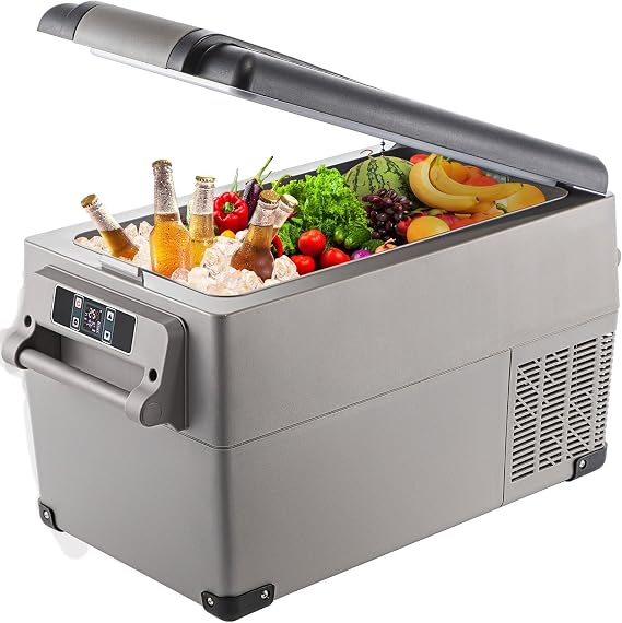 Car Refrigerator, 35L Car Fridge, Portable Electric Cooler with -4F~68F Adjustable Temperature, 12/24V DC and 100-240V AC Compressor Freezer for Outdoor, Camping, Travel, RV, SUV (35L)