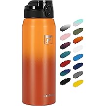 Fanhaw 750 ml Insulated Stainless Steel Water Bottle with 1 Lid (Chug Lid) - For Kids, Women, Men | Leak & Sweat Proof with Anti-Dust Lid (Yellow Orange)
