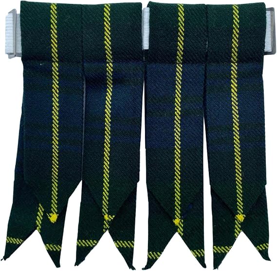 AAR Tartans Kilt Flashes with Heavy Buckle Elastic Adjusters Fit, Standard Size