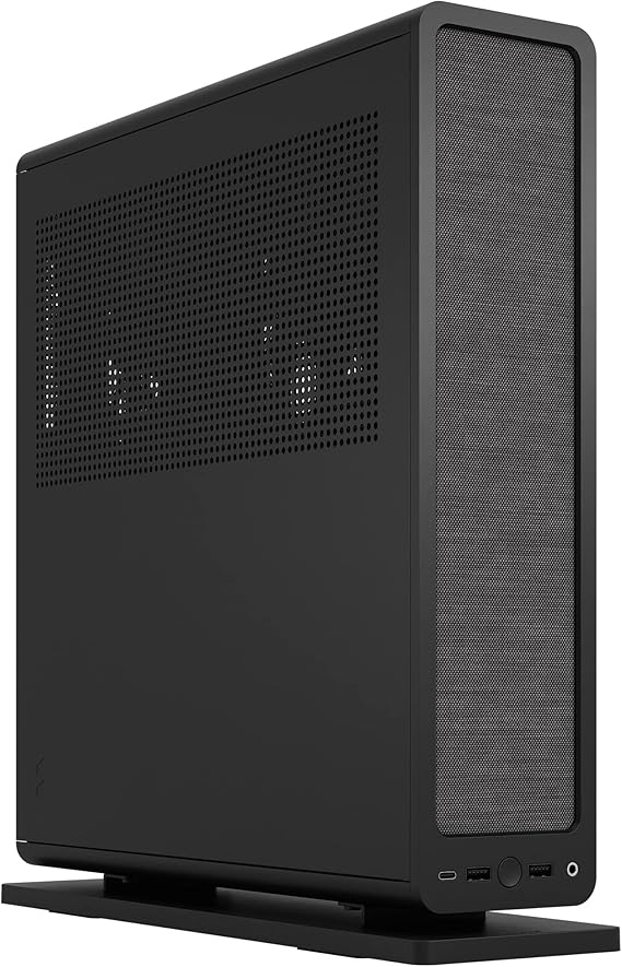 Fractal Design Ridge Black - PCIe 4.0 Riser Card Included - Includes Two 140mm PWM Aspect Fans - Type C USB - m-ITX PC Gaming Case