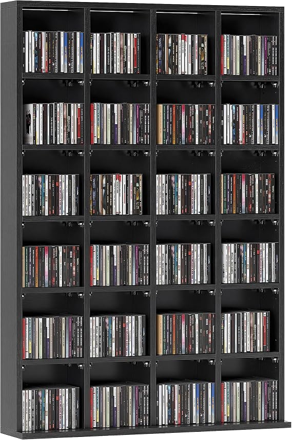 HOMCOM Tall 456 CD/ 336 DVD Storage Unit 89 x 130.5 cm Black